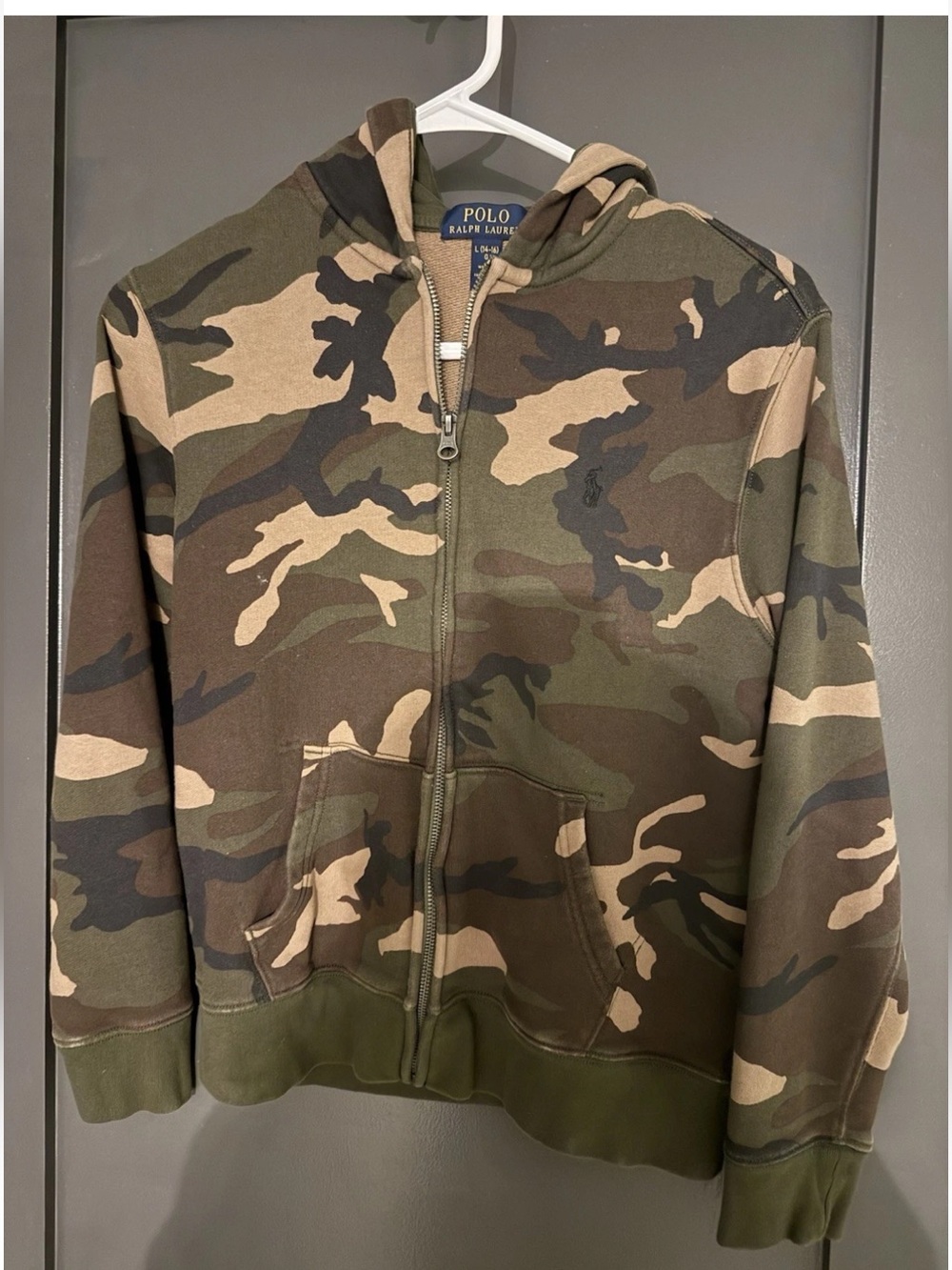 Polo by Ralph Lauren Kids' large 14-16 Camouflage full Zip Hoodie EUC